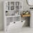 Two-Compartment Tilt-Out Dirty Laundry Basket Tall Bathroom Cabinet