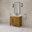 Meuble-lavabo autoportant en chêne Baja de 36 po avec plateau en marbre blanc de Carrare Lusso (assemblé)-940658