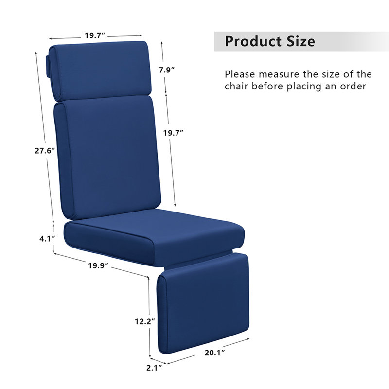 Tapis de chaise longue d'extérieur imperméable, Marine