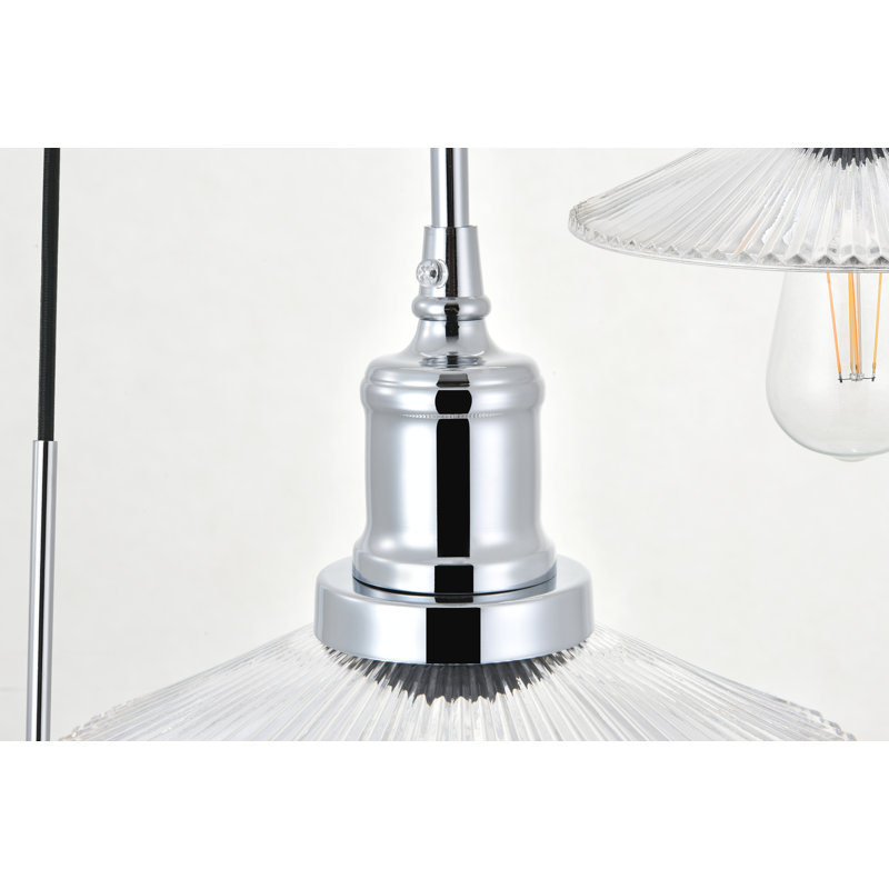 Luminaire suspendu conique 3 lumières grappe Sequim, Chrome