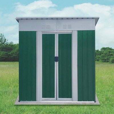 Mini remise extérieure 5 x 3 pieds avec toit en aluminium et porte coulissante