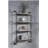 4 Tier Wall Shelf with Metal Tube, Oak and Sandy Black