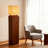 Mid-century style floor lamp with hardware structure and rice paper lampshade-195184174