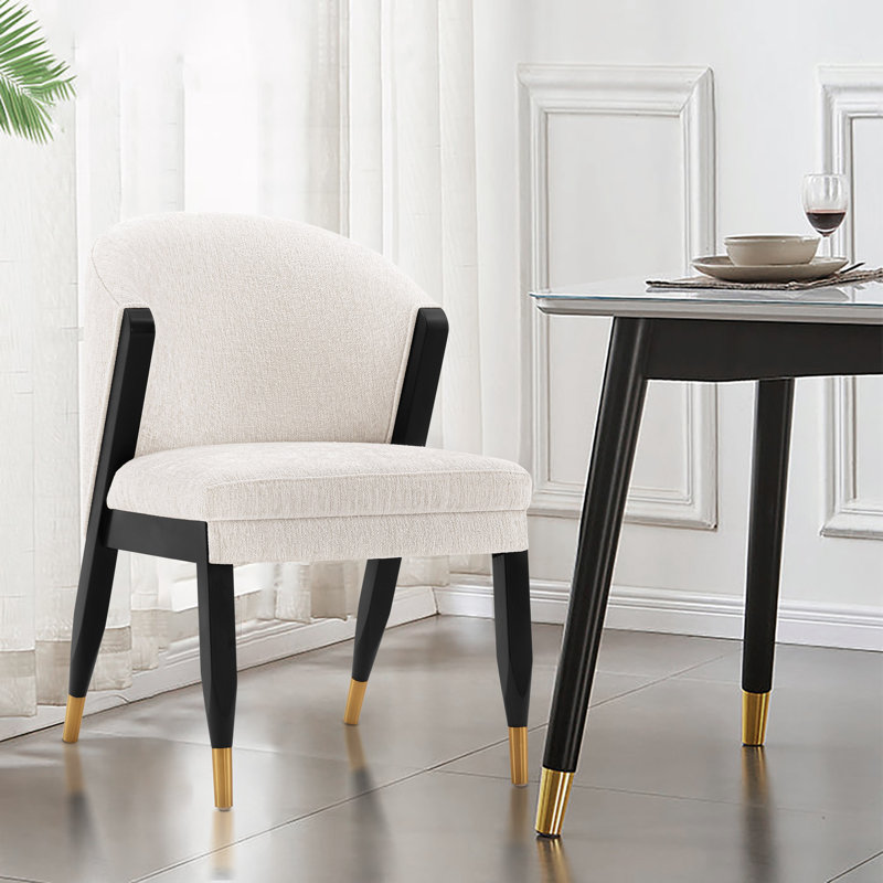 Chaise d'appoint de salle à manger Ola, Crème, crème