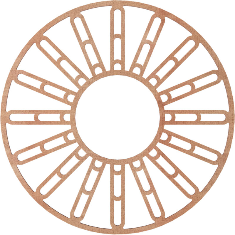 Médaillon de plafond en bois Hale, Cerise, H 24 po x l 24 po x P 0,38 po