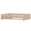Lit plateforme en bois pleine grandeur avec garde-corps et tablettes de rangement pour enfants - bois de pin massif, robuste, sans sommier, naturel-1580051265-1580051294