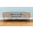71" White And Beige Enclosed And Open Storage TV Stand