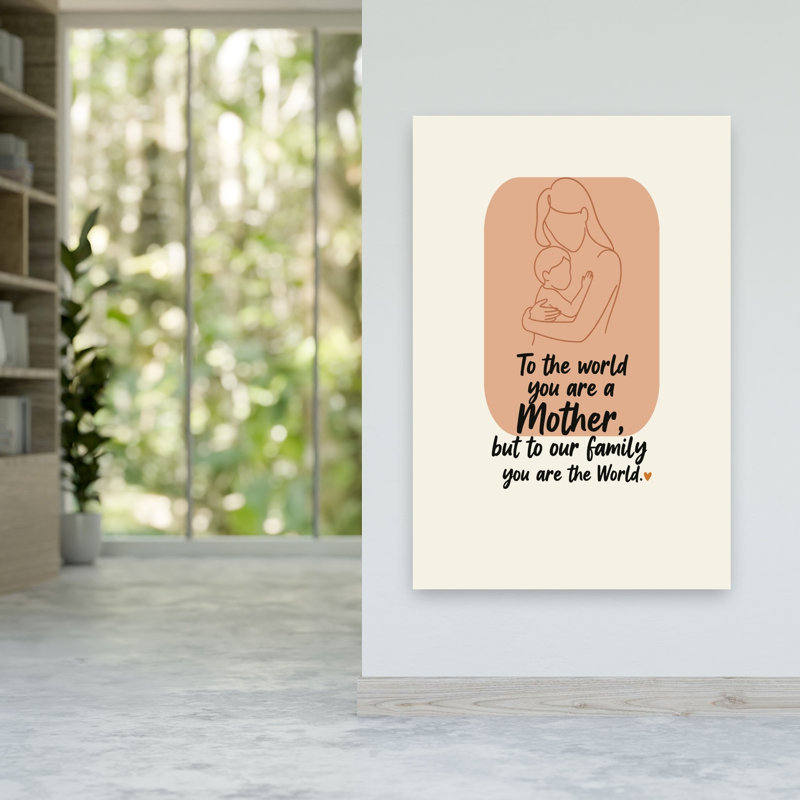 Mother Our World Minimalist Abstract Wall Art Print 1 Piece Wrapped Canvas Wall Art, 152.4cm H x 101.6cm W
