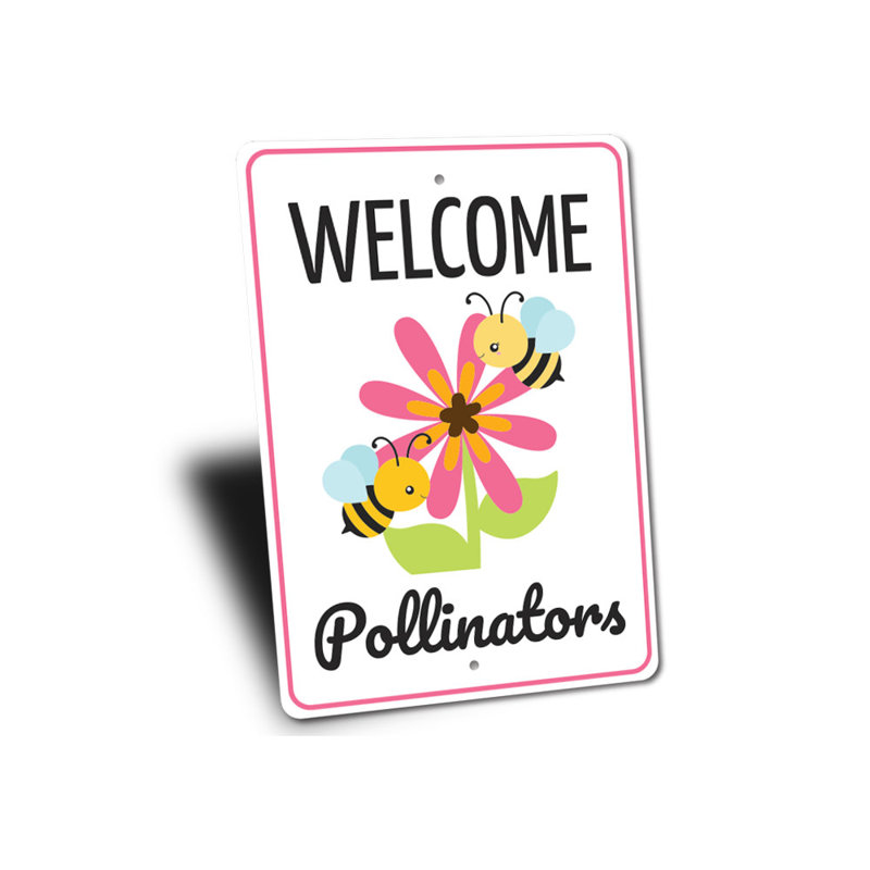 Enseigne pollinisateurs en aluminium, H 18 po x l 12 po x P 0,06 po