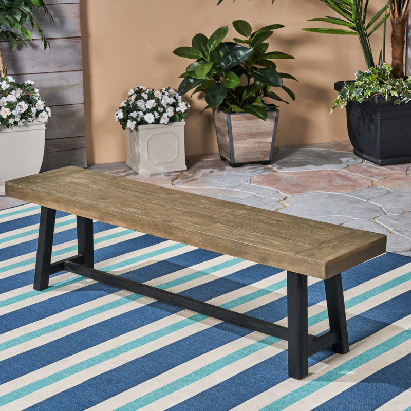 Banc en bois gris Sandblast