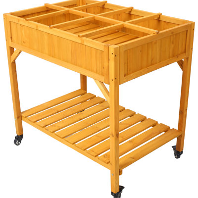 Jardinière mobile surélevée mobile pour un espace extérieur florissant: avec roues verrouillables, tablette de rangement et bon drainage