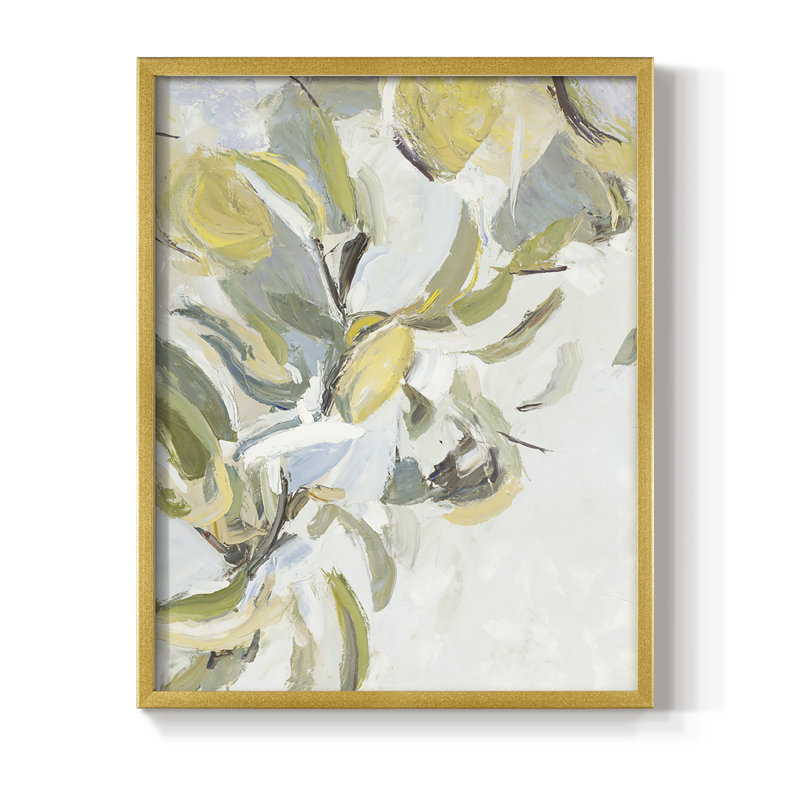 Lemon Pears Framed Print - Solid Wood, 11" H x 9" W, Gold