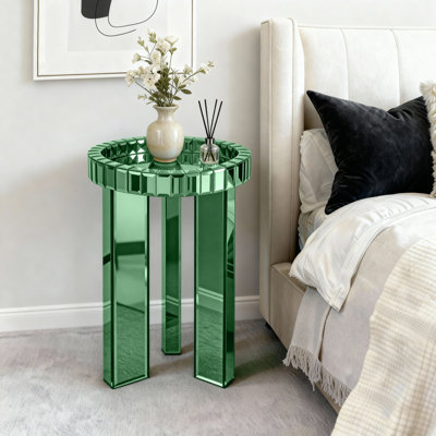 Round Glass Side Table With Tray Top Sofa Table 