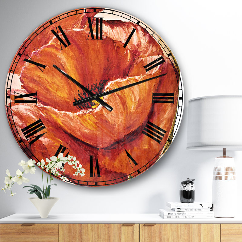 Poppies in Wheat - Horloge murale traditionnelle, Moyen