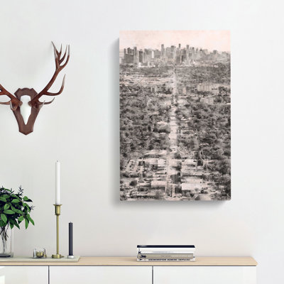 Road To The Miami Florida Skyline - Wrapped Canvas Print