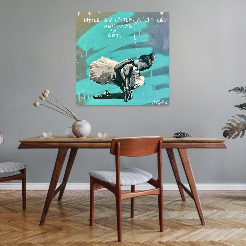 Citation de ballerine urbaine, impression d'art urbain contemporain abstrait, 32" H x 32" W