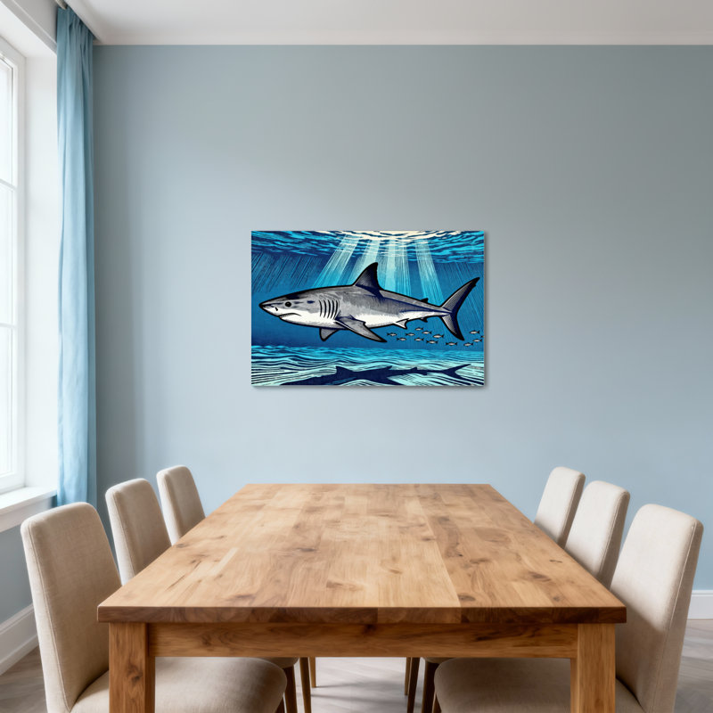 Animaux, requin, scène sous-marine avec lumière du soleil