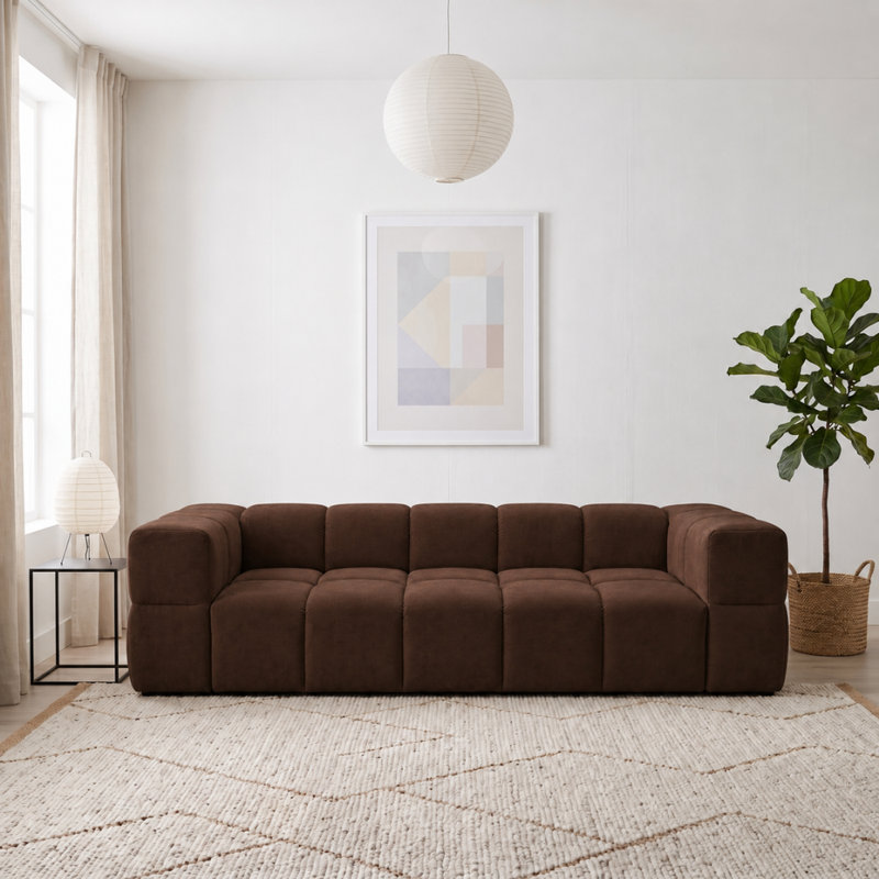 3 Seater Convertible Sofa Bed, Brown MANILA 04