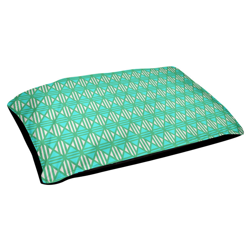 Coussin décoratif en losanges Byrge, Grand (l 42,5 po x P 14 po x H 32,5 po), Vert / bleu sarcelle clair