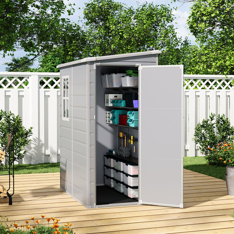 Plastic Outdoor Garden Storage Shed, 14.2 sq.ft.