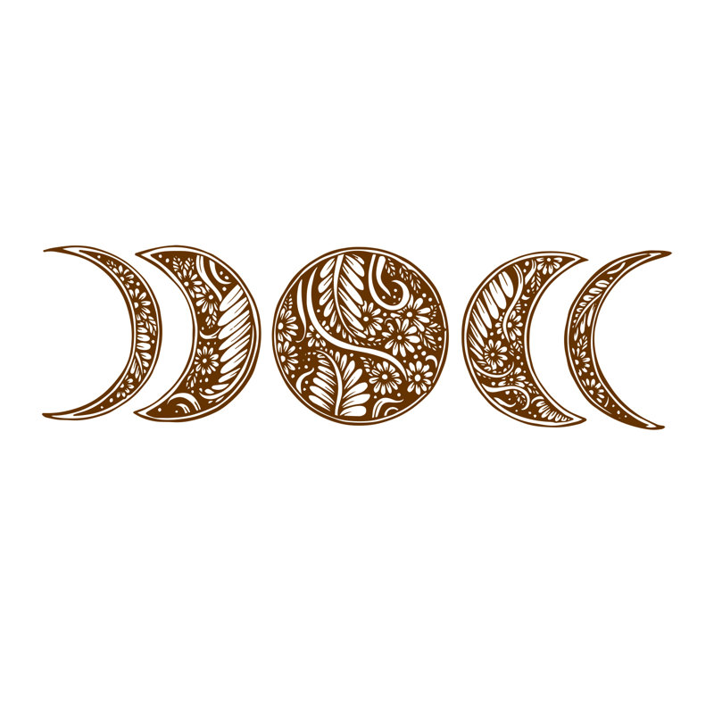 Adhésif décoratif lune mandala, Brun, H 10 po x l 34 po