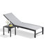 Chaise longue inclinable en métal pour patio avec table d'appoint en aluminium