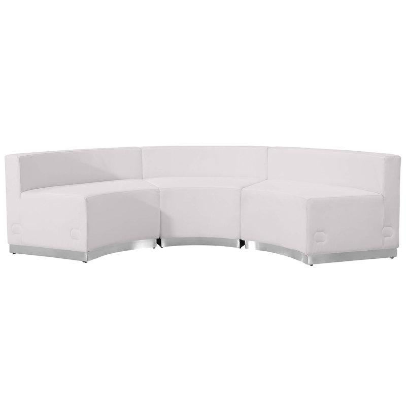 HERCULES Alon Series LeatherSoft Reception Configuration, 3 Pieces, White Faux Leather