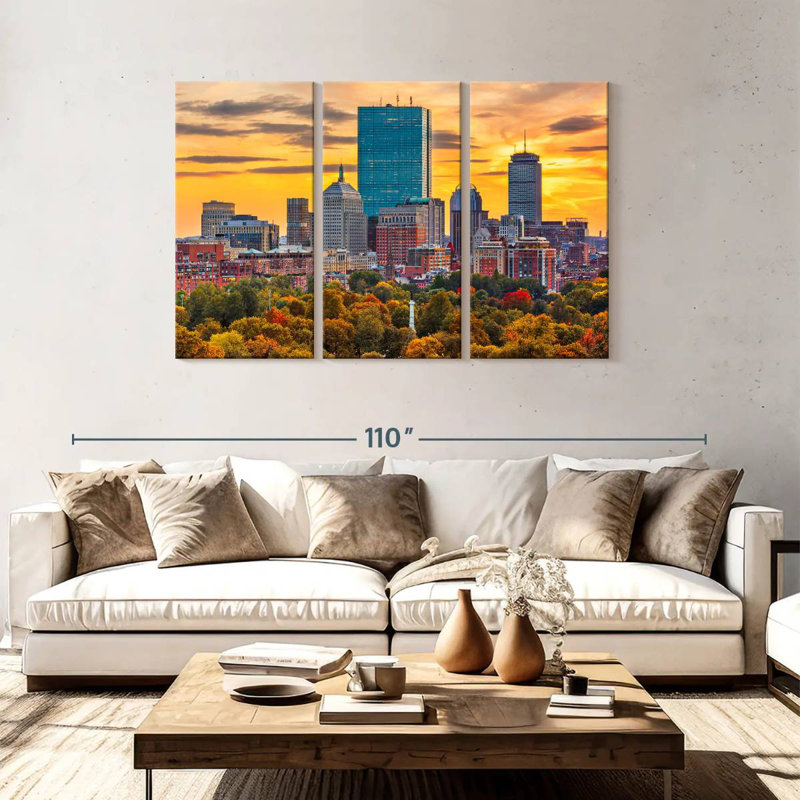 Nicci Boston, coucher de soleil d'automne, H 48 po x l 74 po