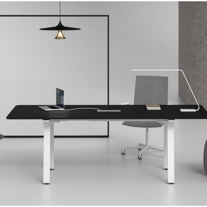 Alyxa Rectangle Conference Table, Black/White, 72cm H x 80cm W x 180cm L