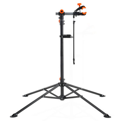 Bike Repair Stand, 80 lbs Heavy-duty Steel Bicycle Repair Stand, Adjustable Height Bike Maintenance Workstand with Magnetic Tool Tray Telescopic Arm, Foldable Bike Work Stand for Home, Shops