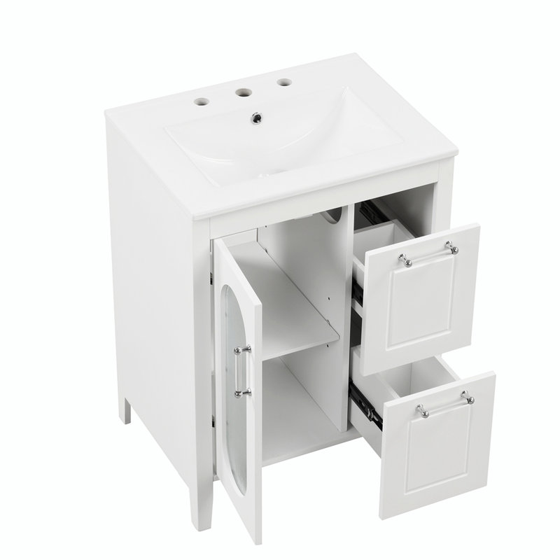 Meuble-lavabo 24 po avec lavabo, Blanc