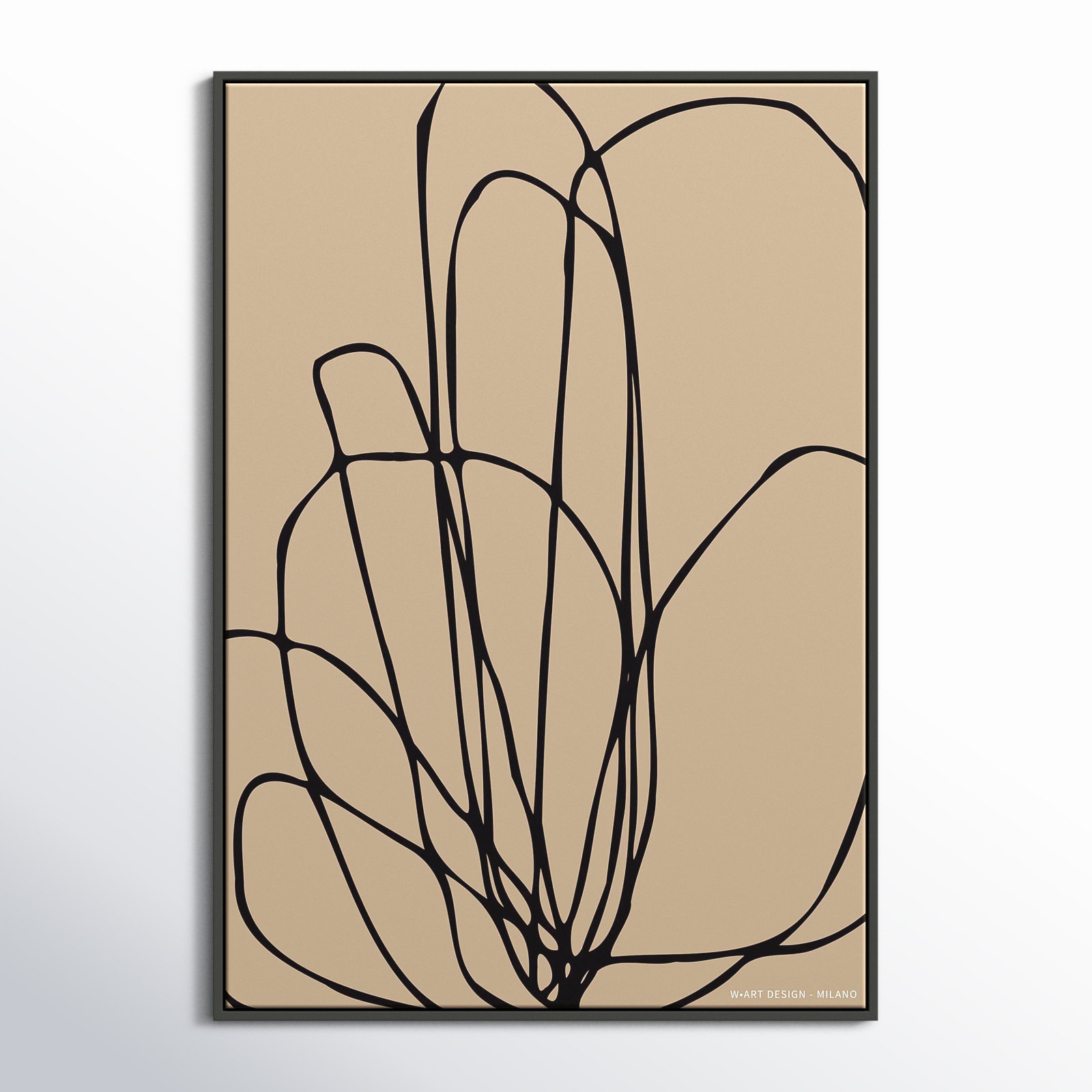 Julieta "Tracings 3" Print by Romina Gadler, Black Framed Canvas, 50" H x 35" W x 1.25" D