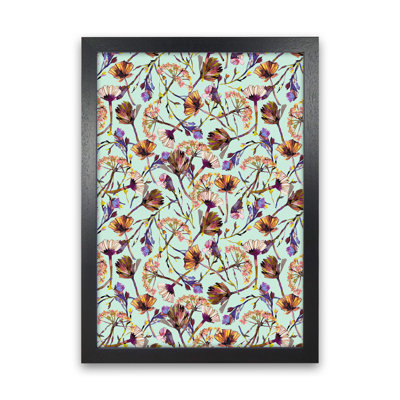 Dry Blue Flowers Collage - Print