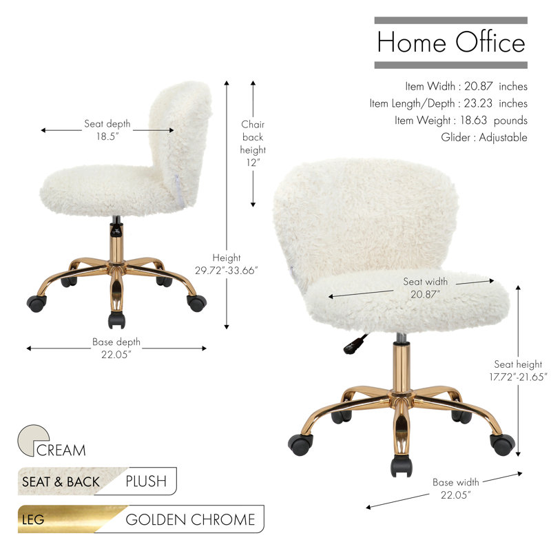 Polyester Blend Task Chair, Cream