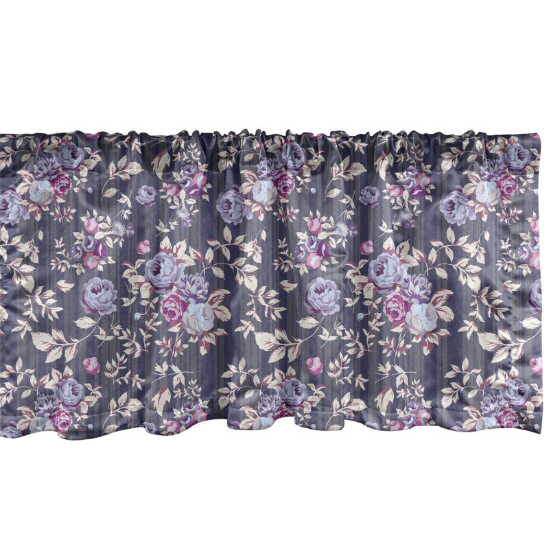 Floral Pattern Light Filtering Satin Valance 42" x 12"