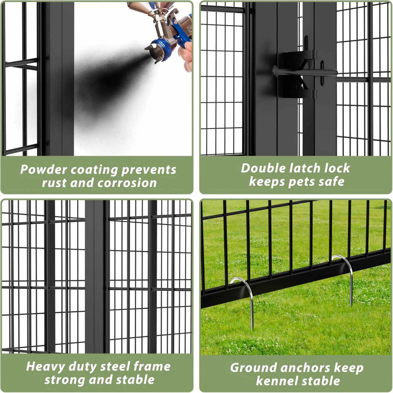 15 Chickens Run  for Chickens, Ducks, Rabbits & More - Predator-Resistant,  Wind & Snow Durable Chicken Pen - 8X4X5.6-FT