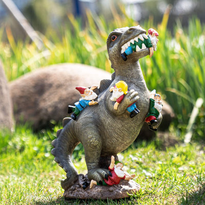 Garden Gnomes Statues Yard Decorations Outdoor Garden Decor, 14” Dinosaur Gnomes Garden Statues, Patio, Lawn Ornament