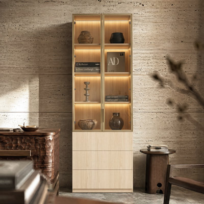 92.5'' H Two-Door Glass Bookcase