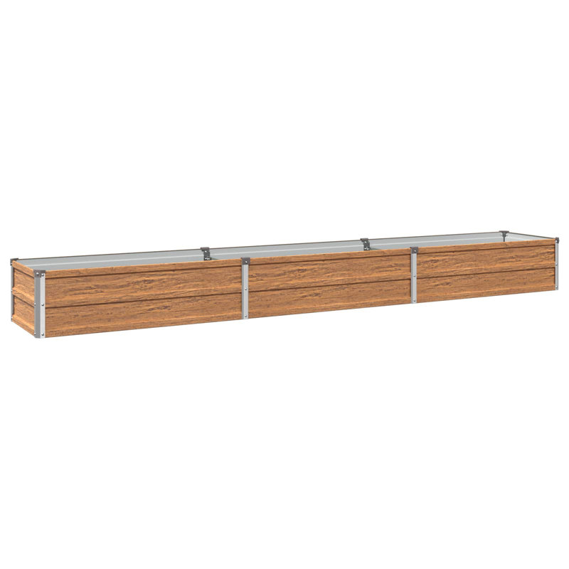 Raised Garden Bed, 24cm H x 240cm W x 40cm D, Wood Brown