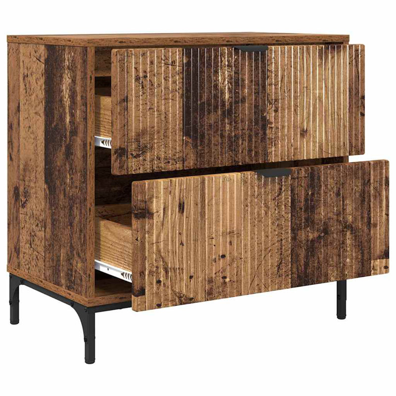 63.5cm W Manufactured Wood Bedside Table, Old Wood