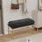 Upholstered Entryway Bench, Storage Shoe Bench With Shelf And Metal Legs-1737689491