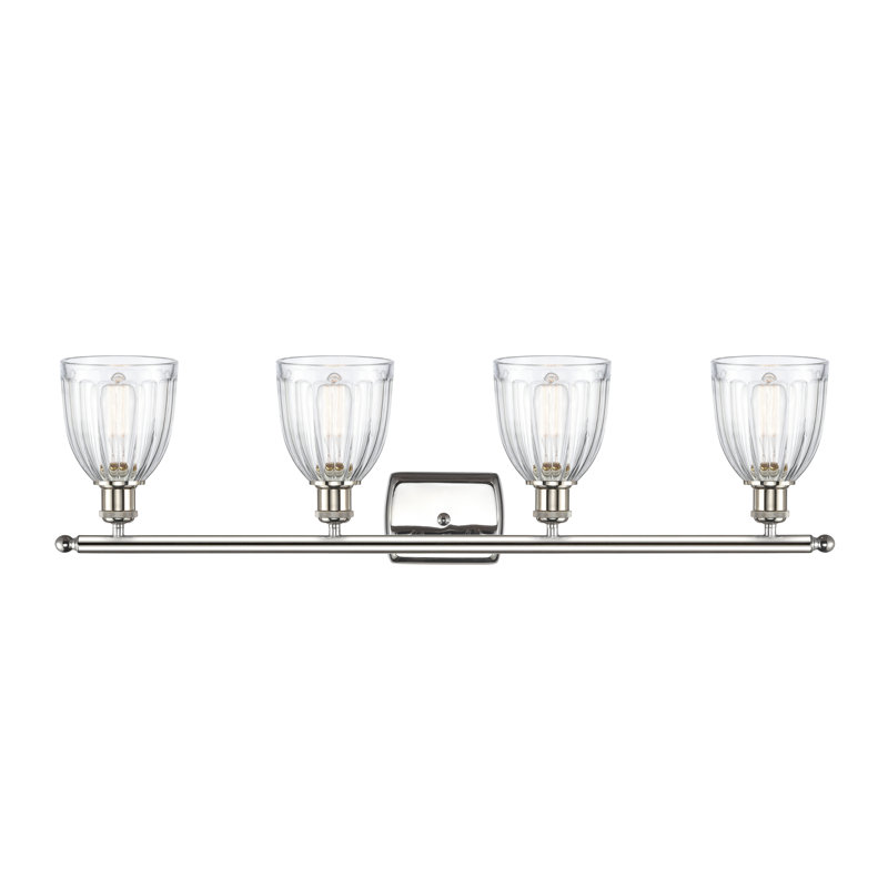 Éclairage pour salle de bain 3 lumières Dunder, Transparent, Ampoule DEL 6 watts Vinage, Nickel poli