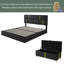 Ensemble de chambre à coucher 2 pièces, lit plateforme tapissier grand avec système de rangement hydraulique, repose-pieds avec pieds en métal