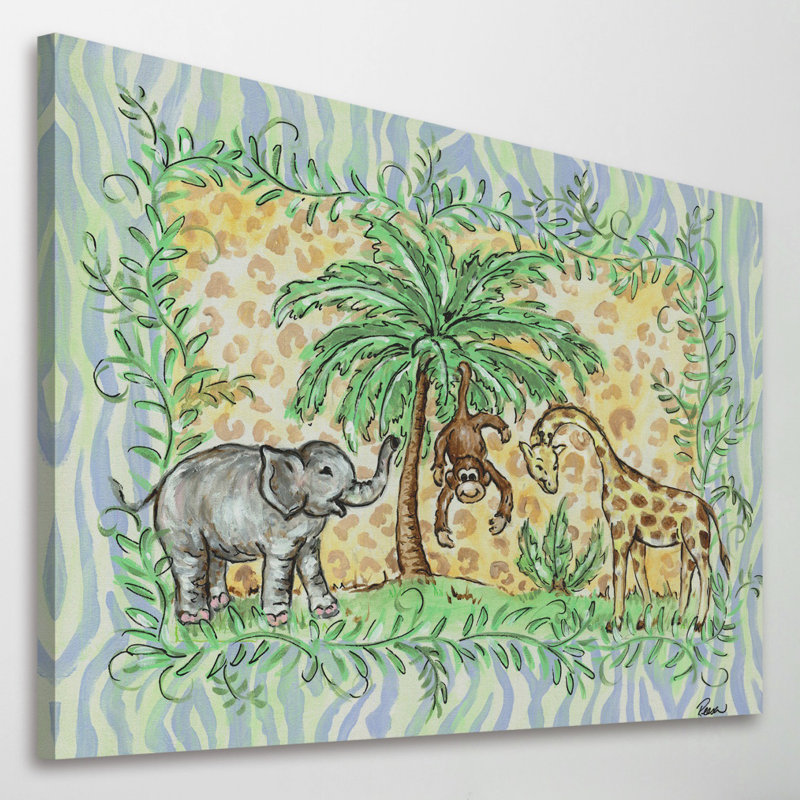 « jungle » par reesa qualia, reproduction d’art sur toile tendue, H 40 po x l 60 po x P 1,5 po