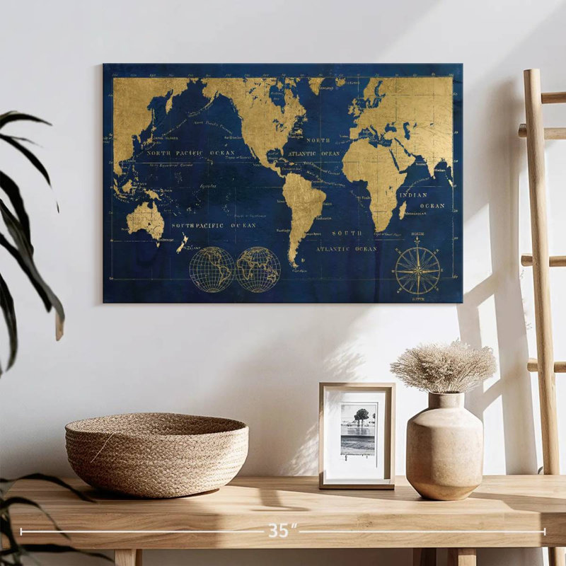 Carte du monde Aligo, H 16 po x l 24 po