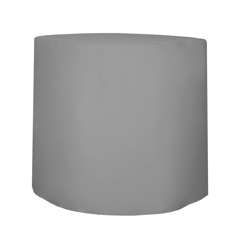 Javin Solid Color Round Tablecloth, Silver, 2