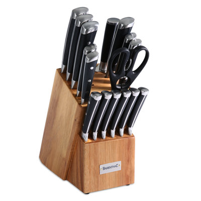 Barenthal Barental Premium 17 Piece Knife Set With Block, Dishwasher Safe Stainless Steel Kitchen Knives With  In Black