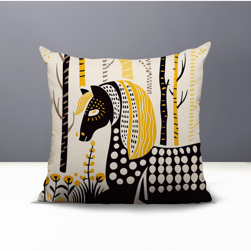 Coussin carré intérieur / extérieur noko, Jaune, Square 17"