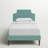 Laura Fabric Platform Bed with Squared Tapered Legs-1566467622-1566467642