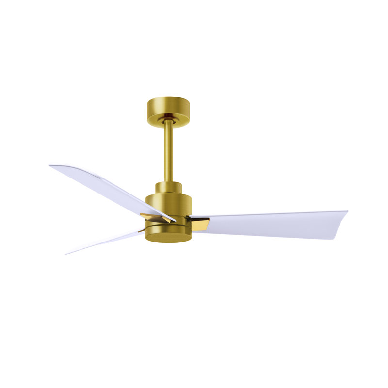 Alessandra 42'' Ceiling Fan, Matte White, Brushed Brass
